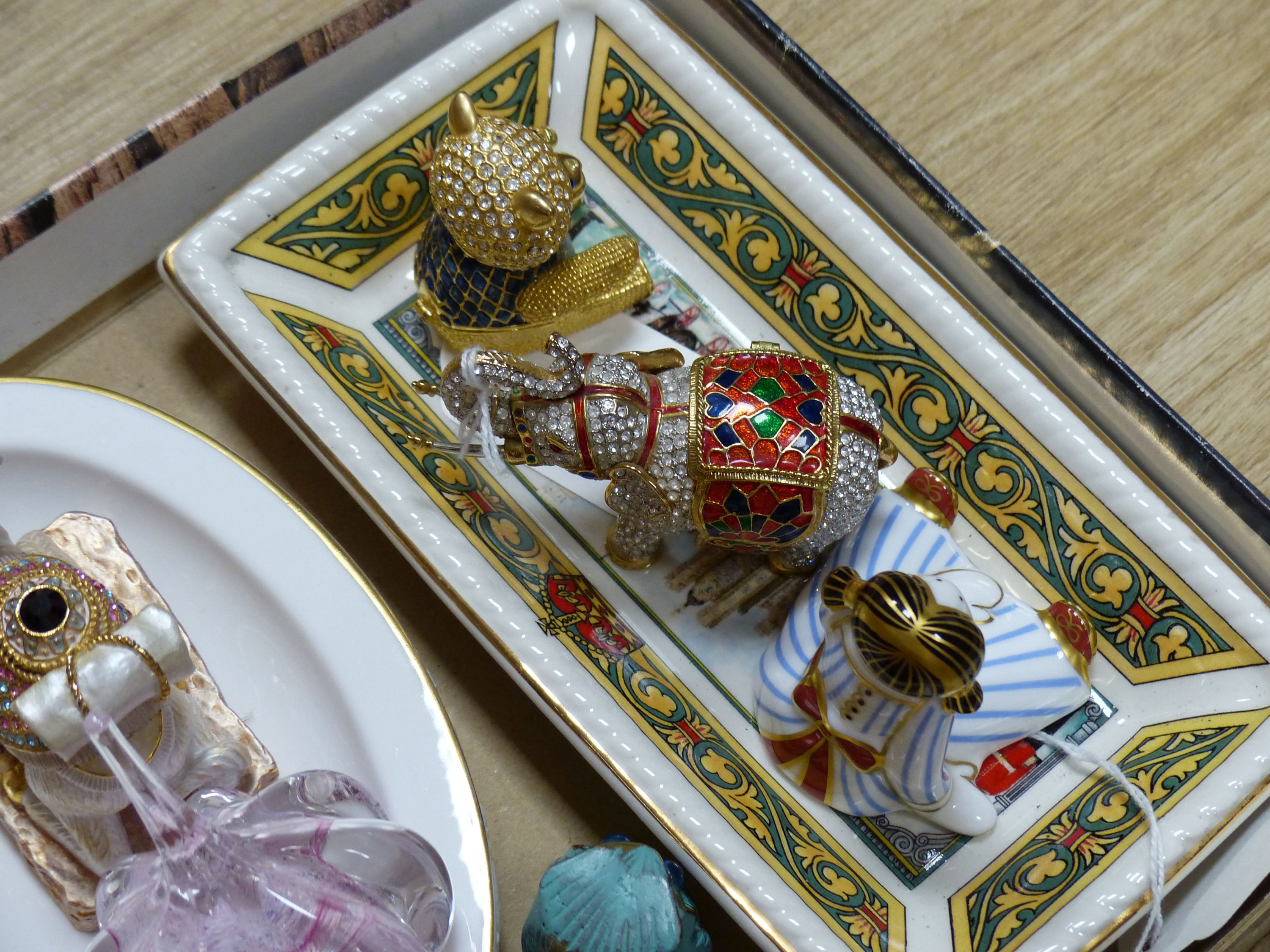 A Royal Crown Derby 'Treasures of Childhood' Rag Doll and Teddy Bear and other decorative items